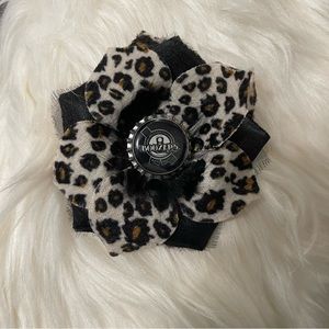 ✨Punk PinUp Rockabilly Boozers Black and Leopard Print Hair Flower